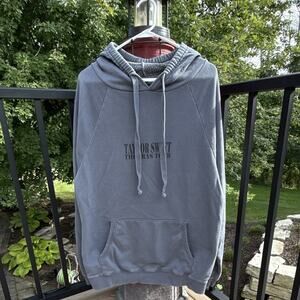 Taylor Swift The Eras Tour Fleece Pullover Hoodie Gray Graphic Print Unisex M